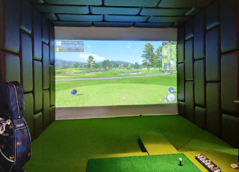 Vách ngăn trong phòng tập golf làm bằng da cao cấp