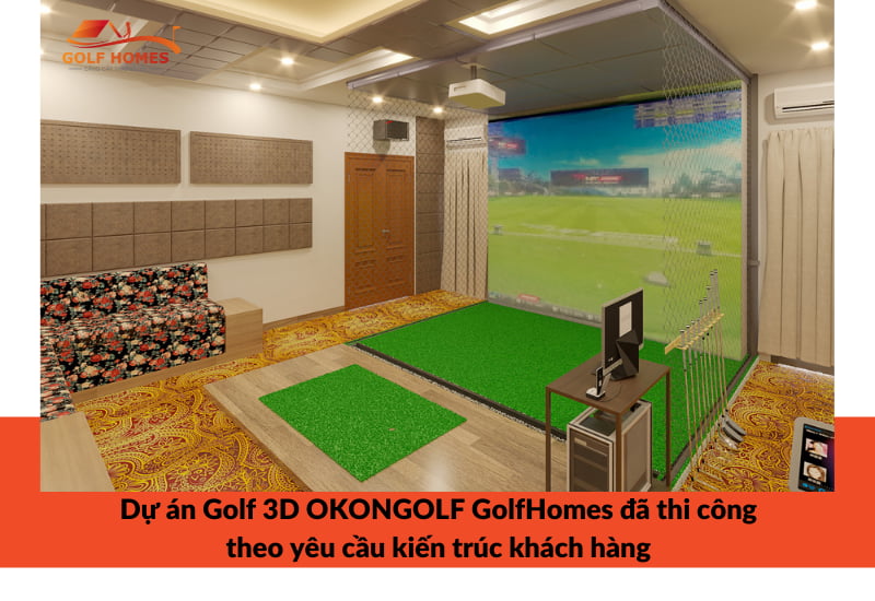 hình ảnh bản vẽ 3D của phòng Golf 3D tại quận Hoàng Mai