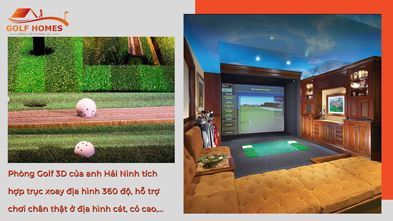 Hình ảnh thiết kế 3D phòng Golf 3D tại Quảng Ninh của anh Hải Ninh