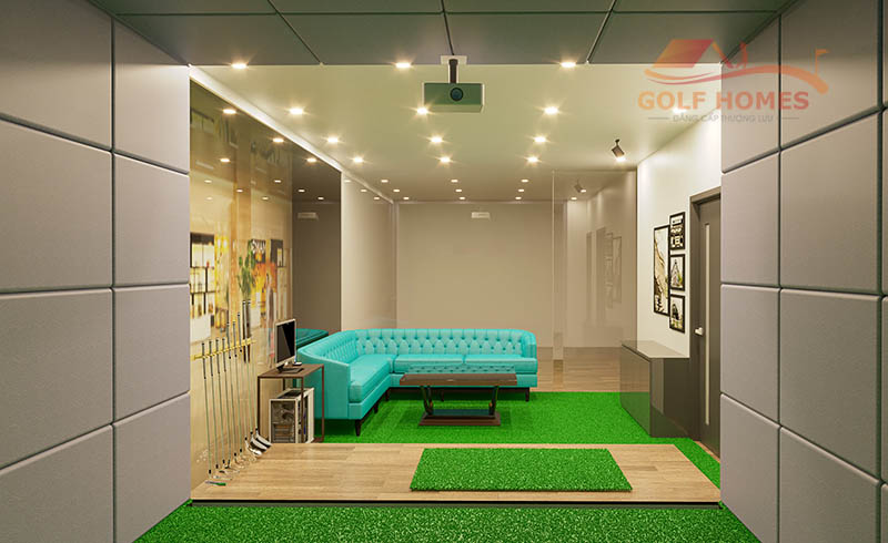 Mô hình phòng golf 3D hiện đại, thiết kế phù hợp mọi diện tích không gian