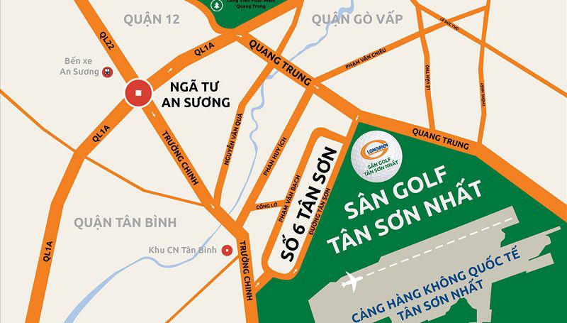 Sân golf Gò Vấp có vị trí đắc địa tại thành phố Hồ Chí Minh