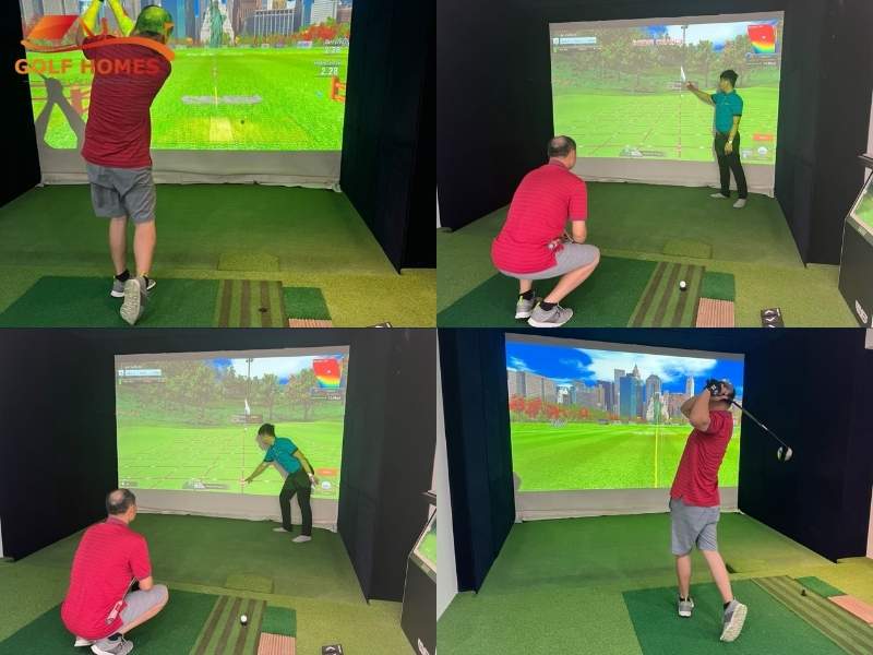 Khách hàng trải nghiệm phần mềm golf 3D GTR được lắp đặt bởi GolfHomes