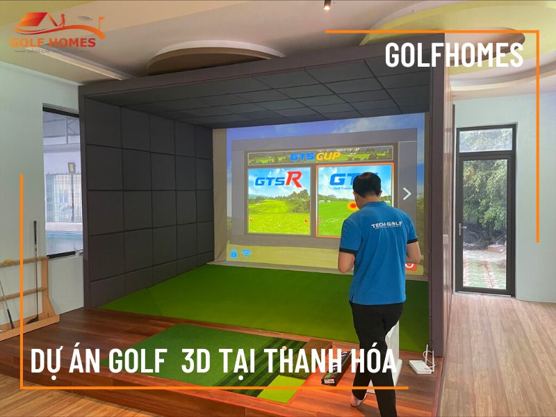 Hình ảnh thực tế phòng golf 3D lắp tại nhà