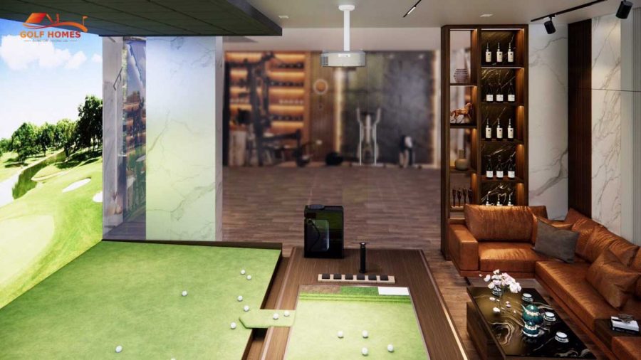 Phong cách thiết kế phòng golf 3D trong phòng khách
