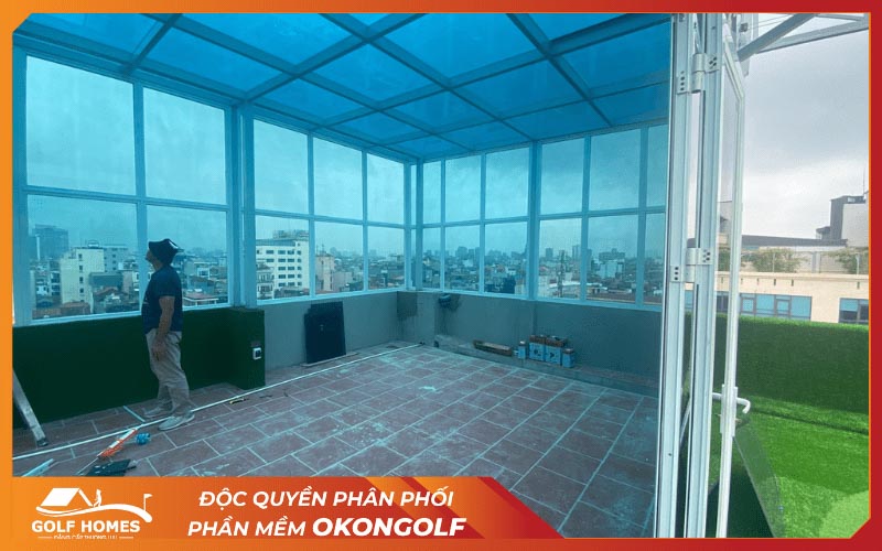 Không gian lắp đặt phòng golf 3D OKONGOLF cho chú Sơn