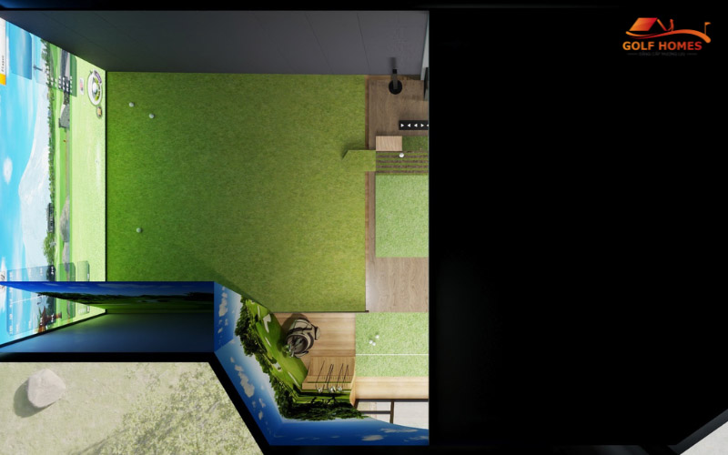Mặt cắt bản phối cảnh phòng golf 3D tại Hải Phòng