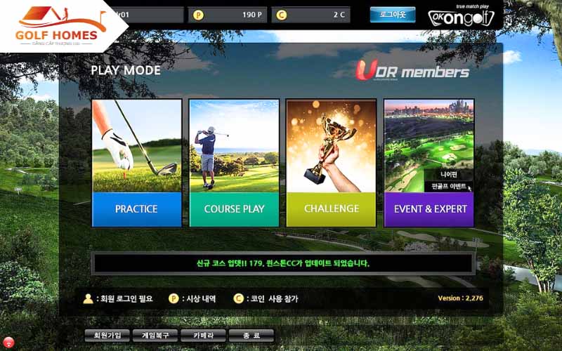 Phần mềm Okongolf với 4 chế độ phù hợp với mọi level của golfer