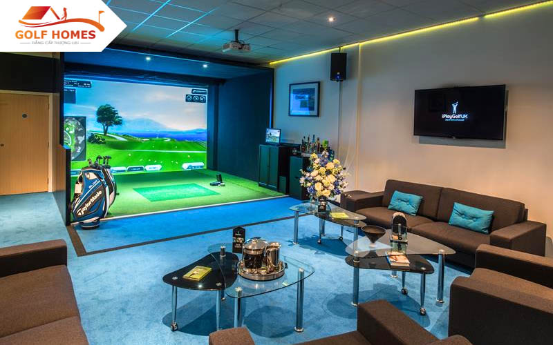 Phòng golf 3D Okongolf sang trọng trong phòng khách