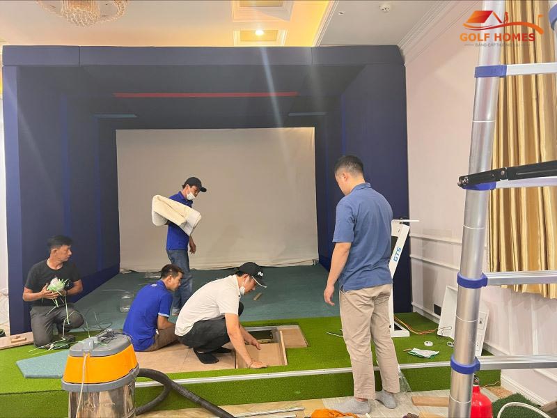 Đội ngũ GolfHomes lắp đặt phòng golf GTS trong 1 ngày