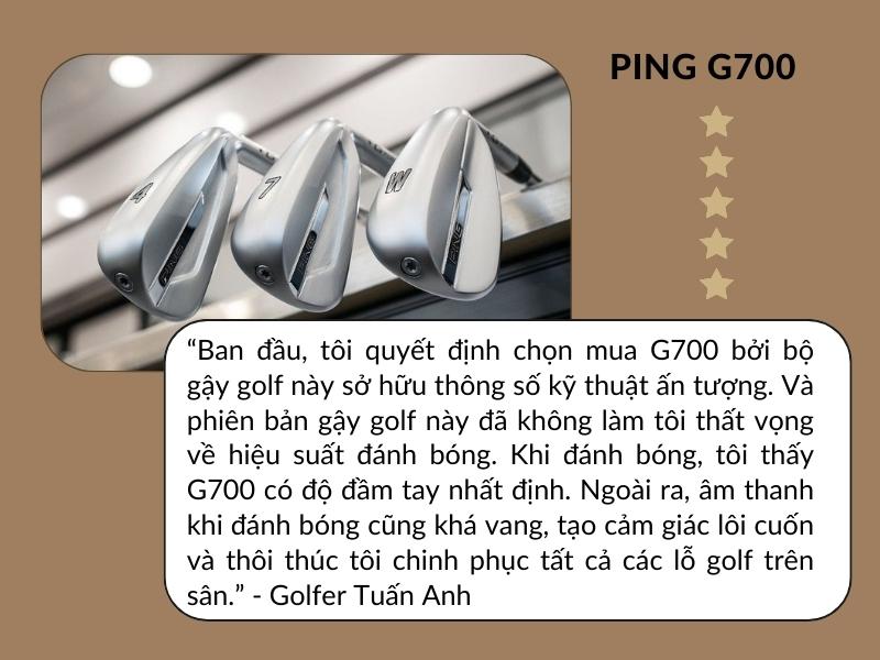 Golfer Tuấn Anh chia sẻ hài lòng với bộ gậy golf Ping G700