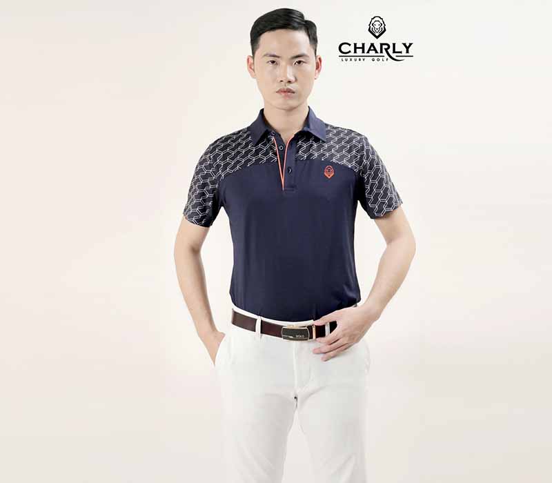 Áo polo golf Charly được làm từ chất liệu cao cấp, thoáng khí và co giãn tốt.