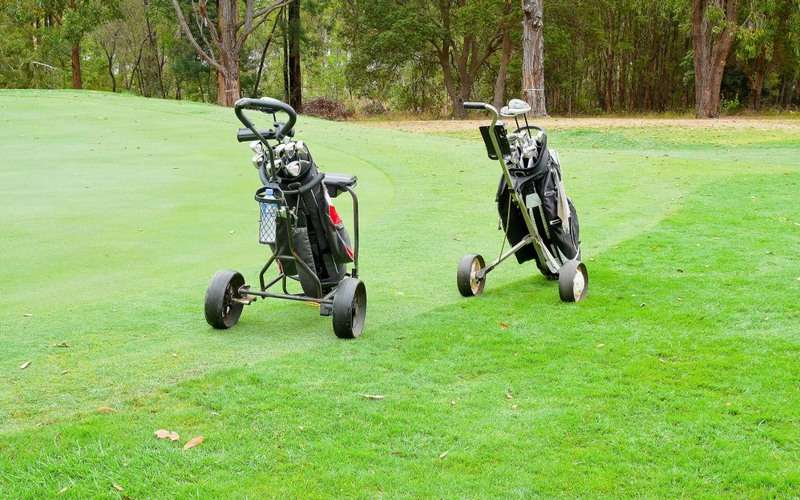 Sử dụng xe đẩy đựng túi gậy giúp golfer tập trung đánh bóng hơn