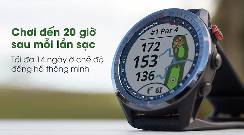 Đồng hồ Garmin Approach S62 có thời lượng pin "khủng"