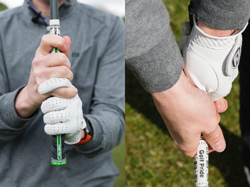 Cách cầm gậy kiểu chồng chéo Interlock phù hợp với golfer có bàn tay nhỏ