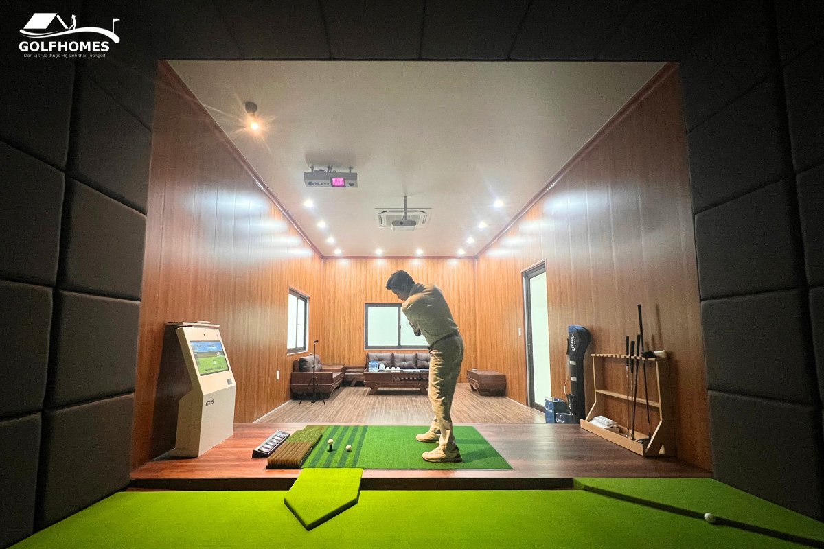 Phòng golf 3D GTS được thi công bởi đội ngũ chuyên gia và kỹ sư của Golfhomes và Techgolf