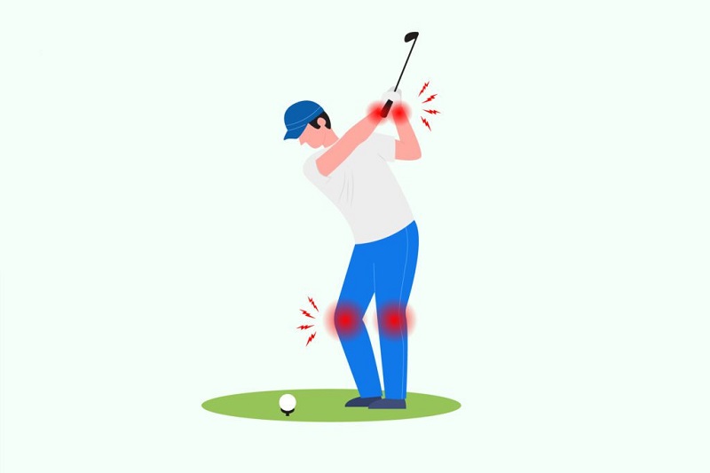 Chơi golf không đúng kỹ thuật có thể gây nhiều chấn thương
