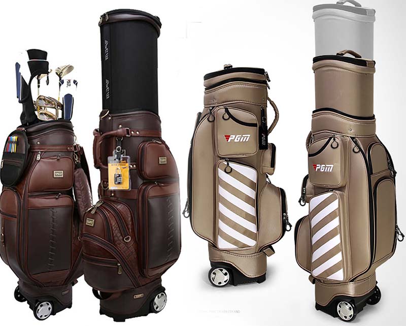 Cách xếp gậy vào túi golf có bánh xe đơn giản