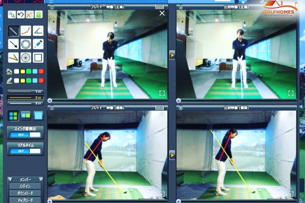 Tính năng quay lại video swing để golfer quan sát tư thế và kỹ thuật swing